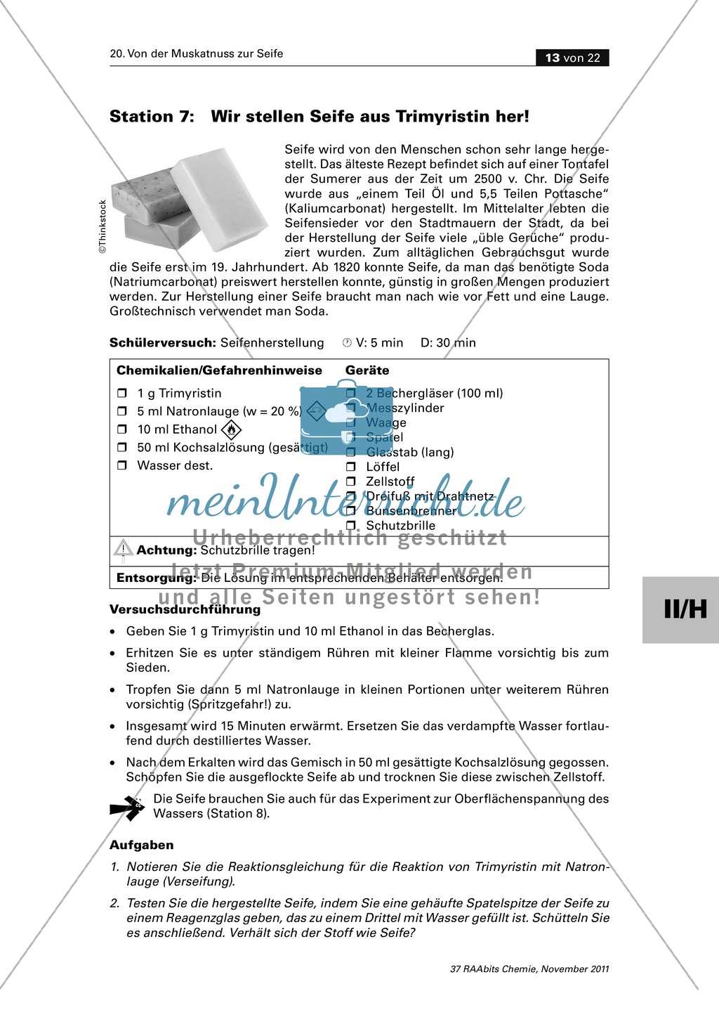 Stationenarbeit zum Thema Fette - Von der Muskatnuss zur Seife Preview 9