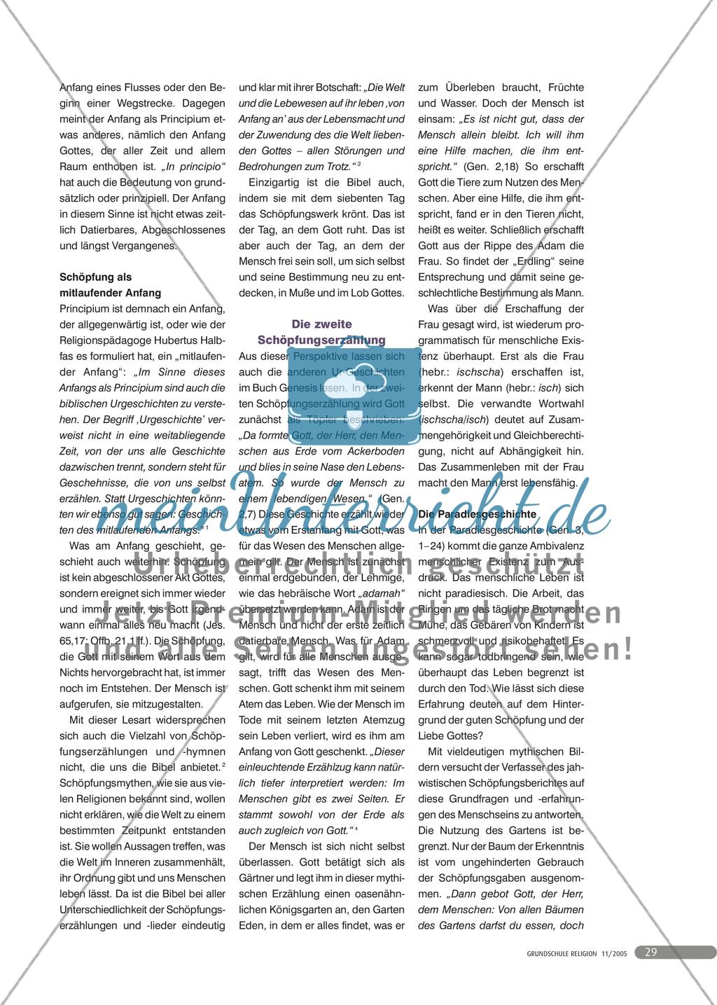 Geschichten vom ANFANG - Theologische Überlegungen zu den Schöpfungserzählungen Preview 3