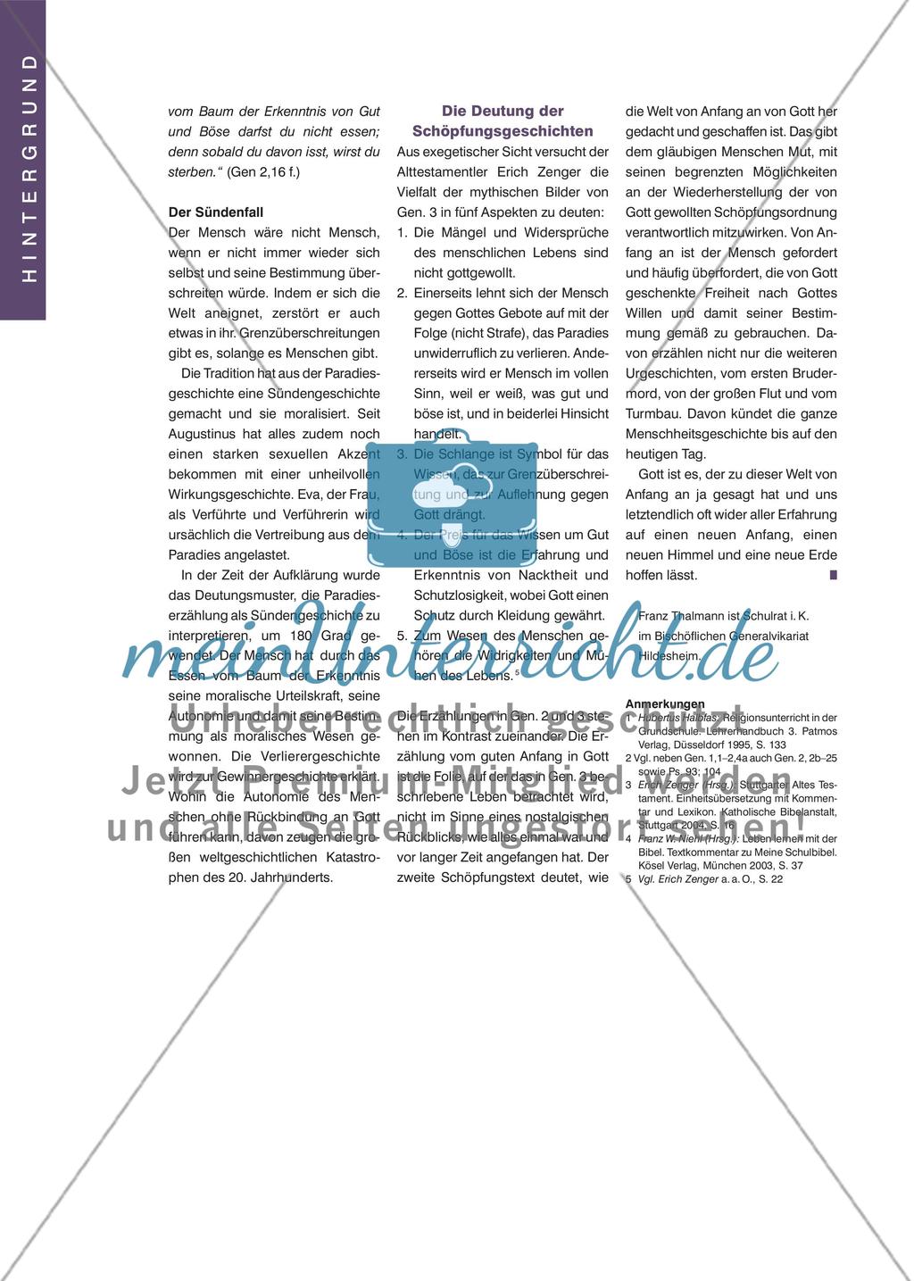 Geschichten vom ANFANG - Theologische Überlegungen zu den Schöpfungserzählungen Preview 4