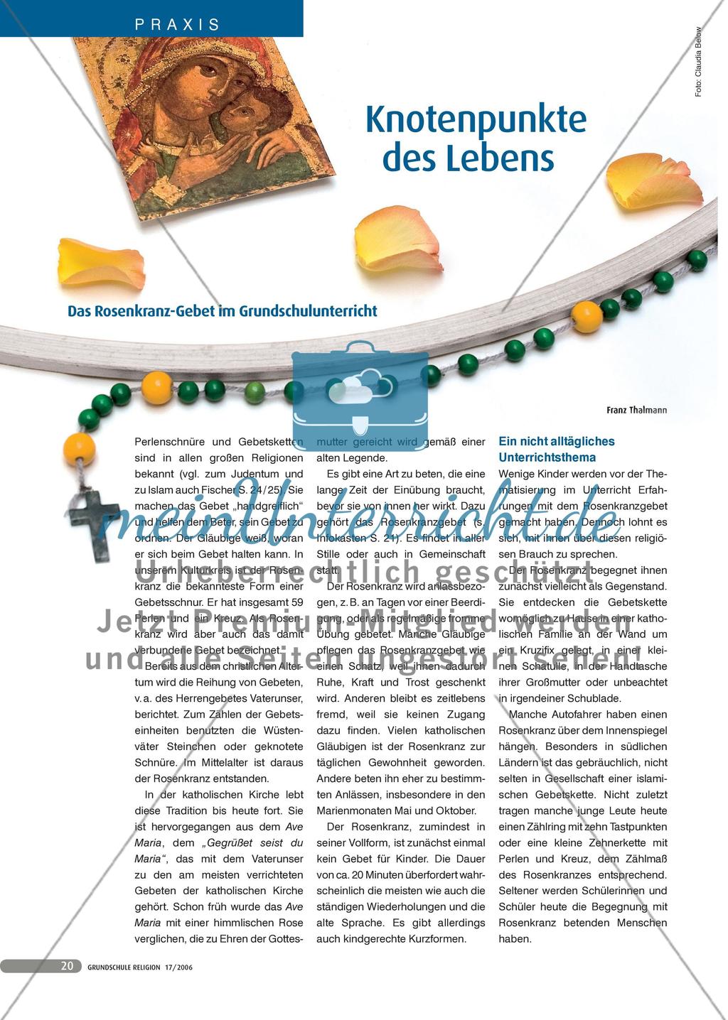 Knotenpunkte des Lebens - Das Rosenkranz-Gebet im Grundschulunterricht Preview 1
