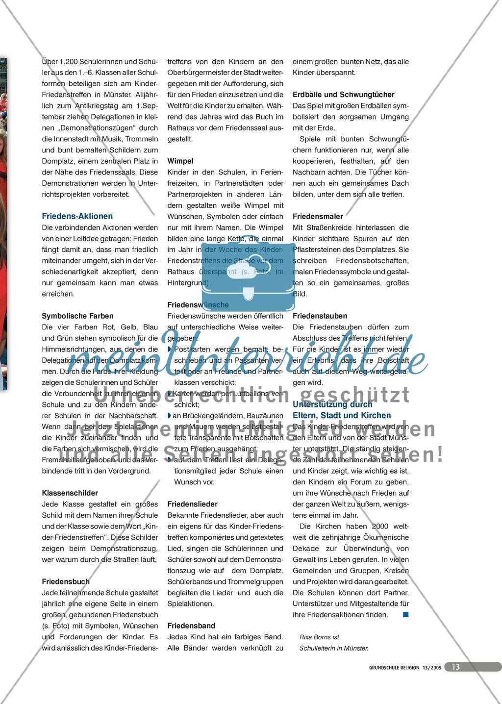 Kinder-Friedenstreffen als schulübergreifende Aktion Preview 2