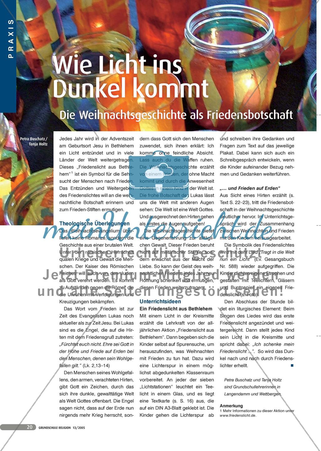 Die Weihnachtsgeschichte als Friedensbotschaft Preview 1