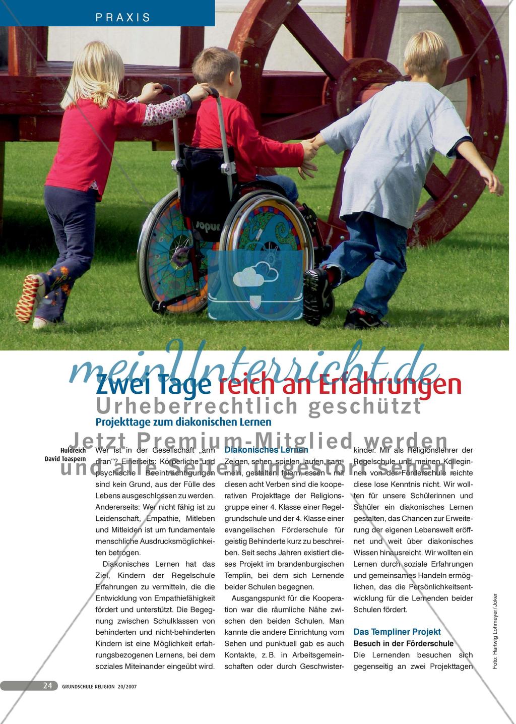 Projekttage zum diakonischen Lernen Preview 1