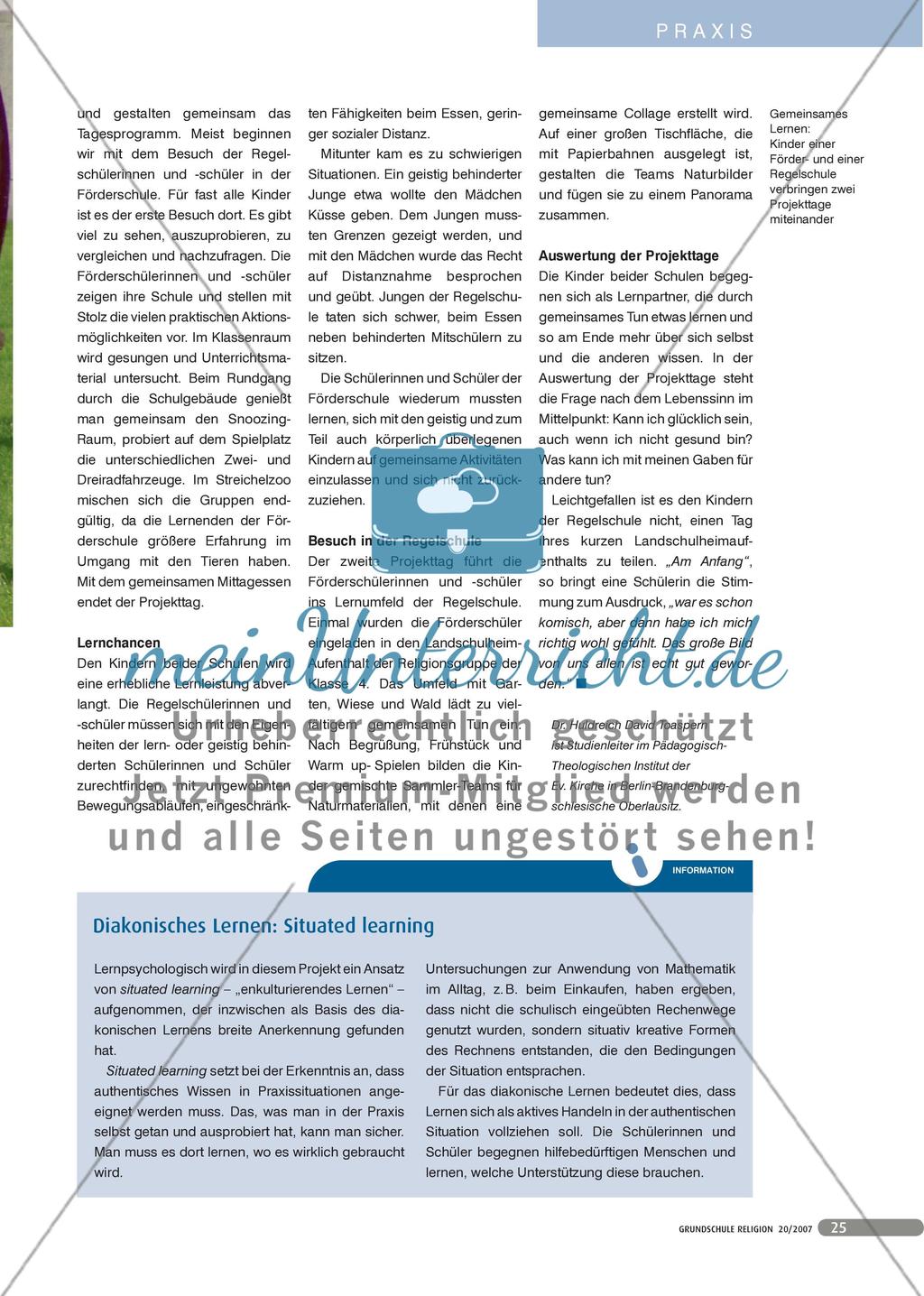 Projekttage zum diakonischen Lernen Preview 2