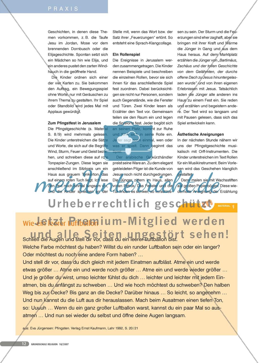 Heiliger Geist – Lebensatem von Gott - Gestaltpädagogische Erarbeitung Preview 3