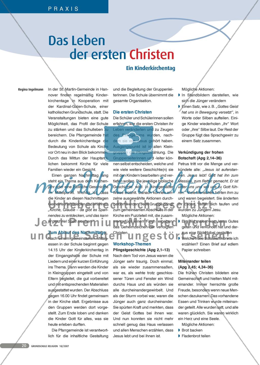 Das Leben der ersten Christen - Ein Kinderkirchentag Preview 1