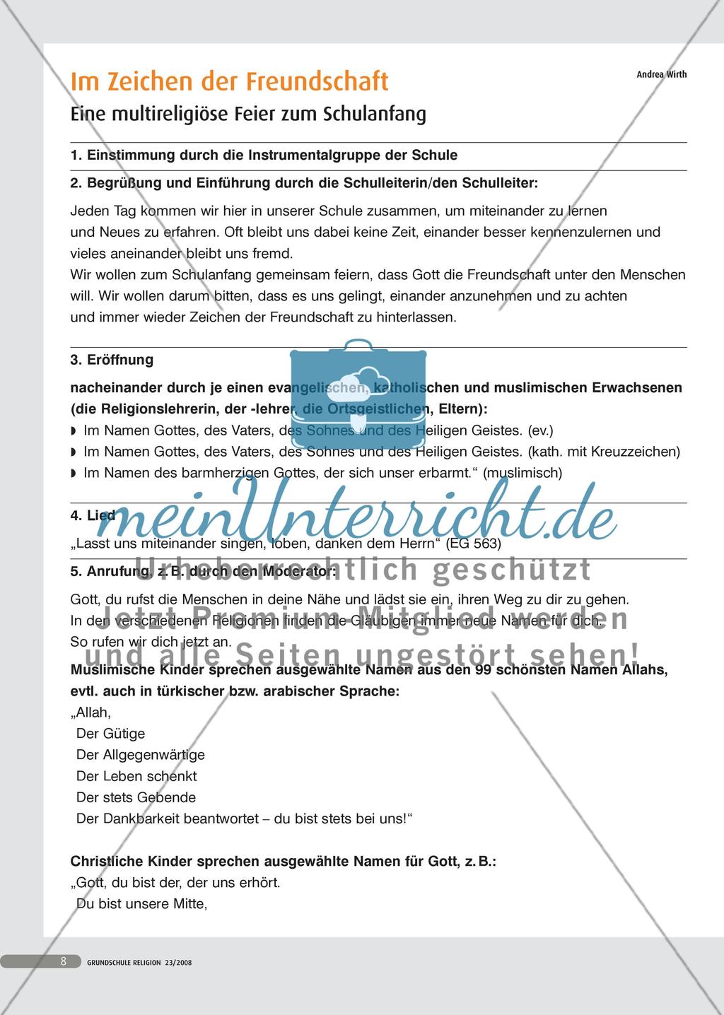 Multireligiöse Feiern in der Schule Preview 3