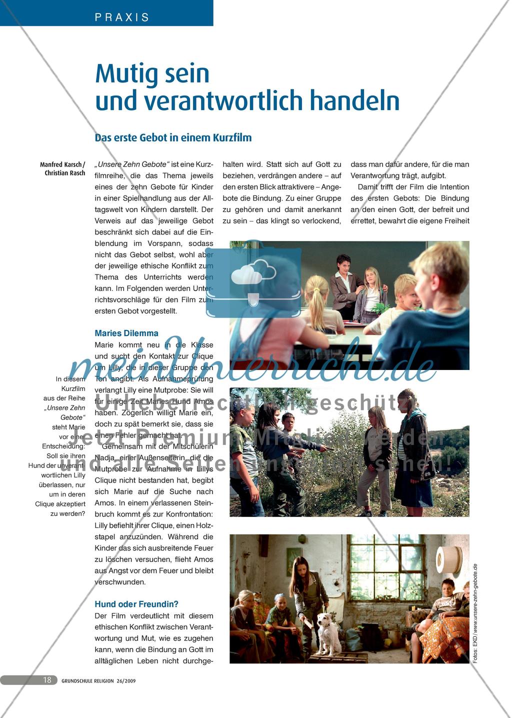 Mutig sein und verantwortlich handeln - Das erste Gebot in einem Kurzfilm Preview 1