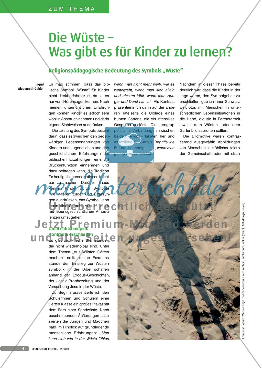 Die Wüste – Was gibt es für Kinder zu lernen? - Religionspädagogische Bedeutung des Symbols „ Wüste “ Preview 1