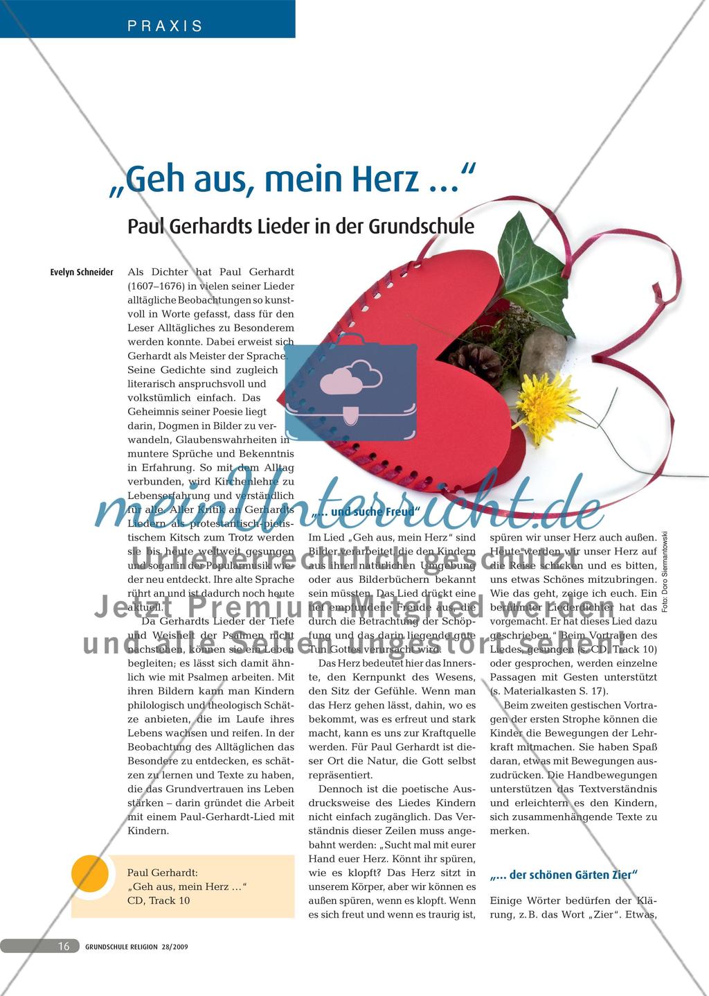 Zugänge zu Paul Gerhardts Lieder in der Grundschule Preview 1