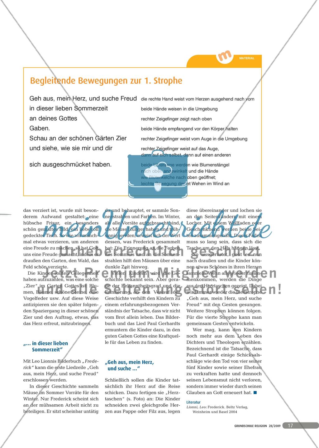 Zugänge zu Paul Gerhardts Lieder in der Grundschule Preview 2