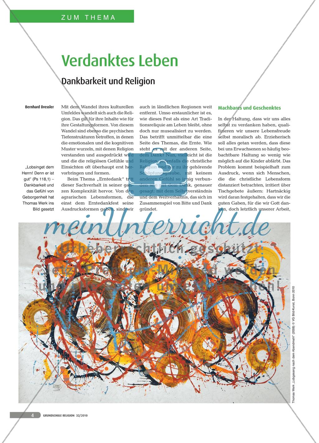 Verdanktes Leben: Dankbarkeit und Religion Preview 1