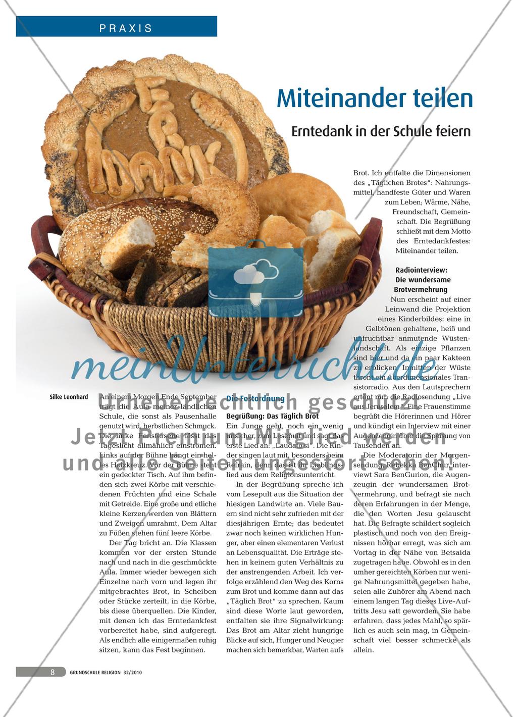 Erntedank in der Schule: Singen, Beten, Teilen Preview 1