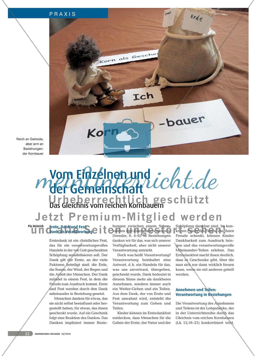 Vom Einzelnen und der Gemeinschaft: Das Gleichnis vom reichen ...