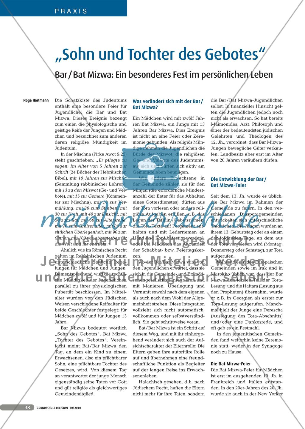 Bar / Bat Mizwa: Ein besonderes Fest im Judentum Preview 1