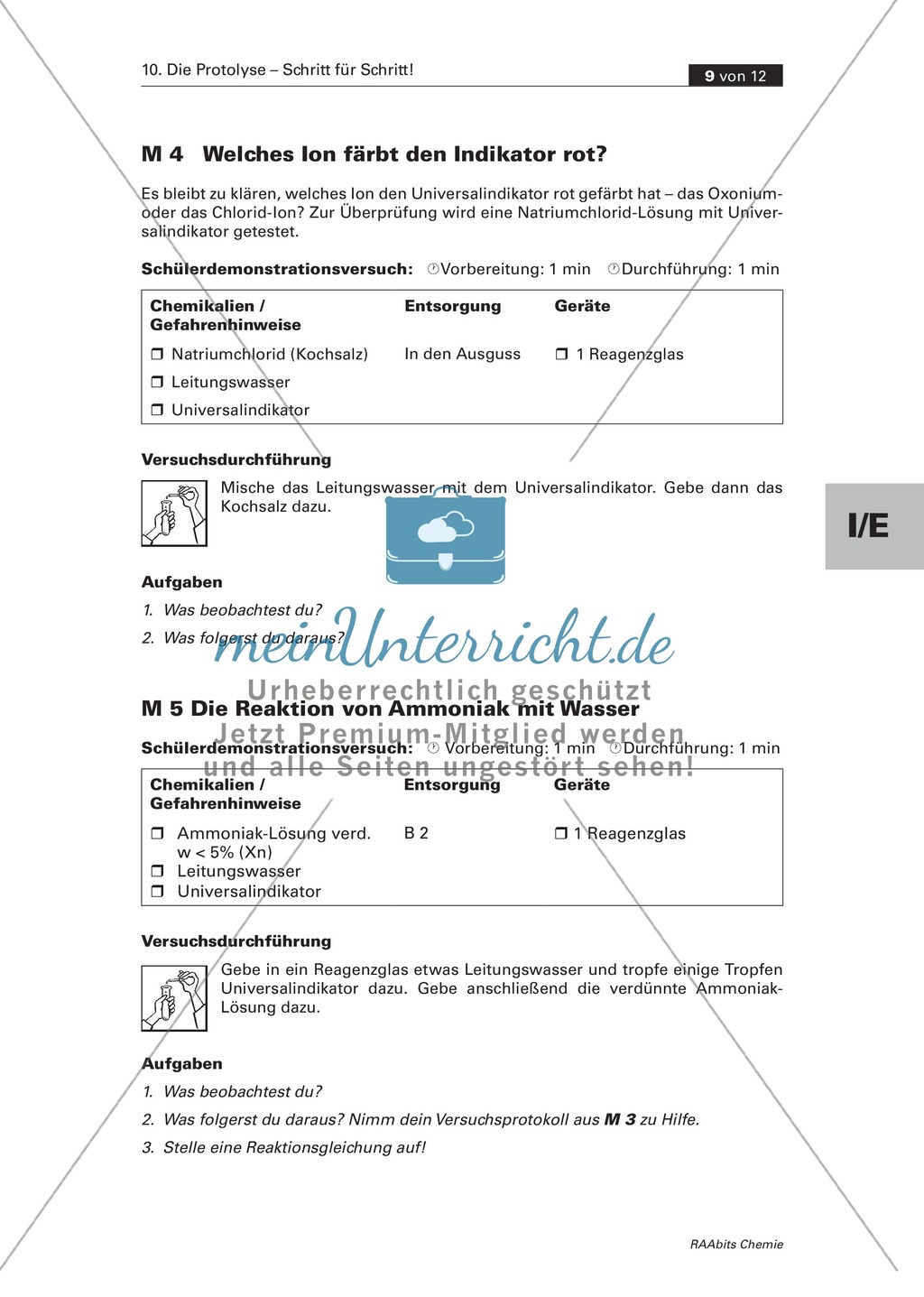 Selbstständige Erarbeitung der Protolyse mit abgestuften Lernhilfen Preview 7
