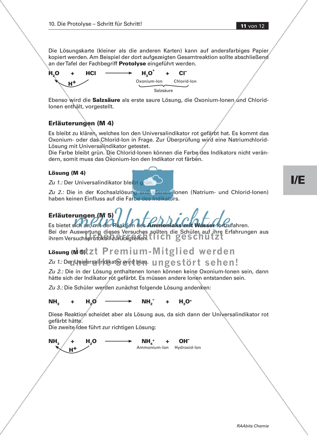 Selbstständige Erarbeitung der Protolyse mit abgestuften Lernhilfen Preview 9