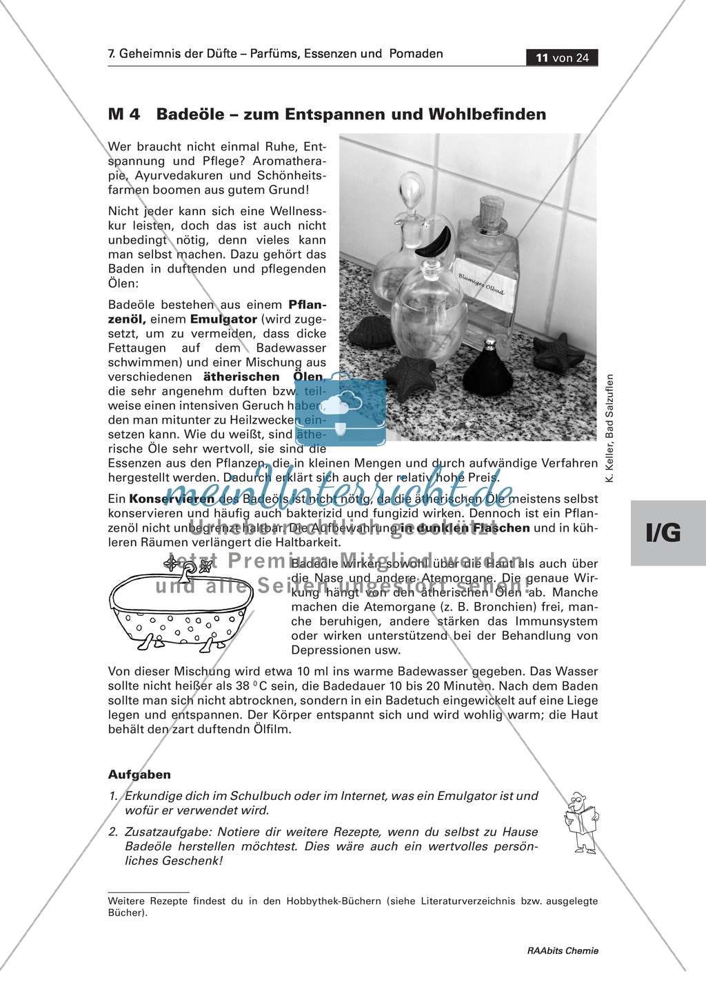 Herstellung verschiedener Badeöle aus ätherischen Ölen, Pflanzenfett und einem Emulgator Preview 1