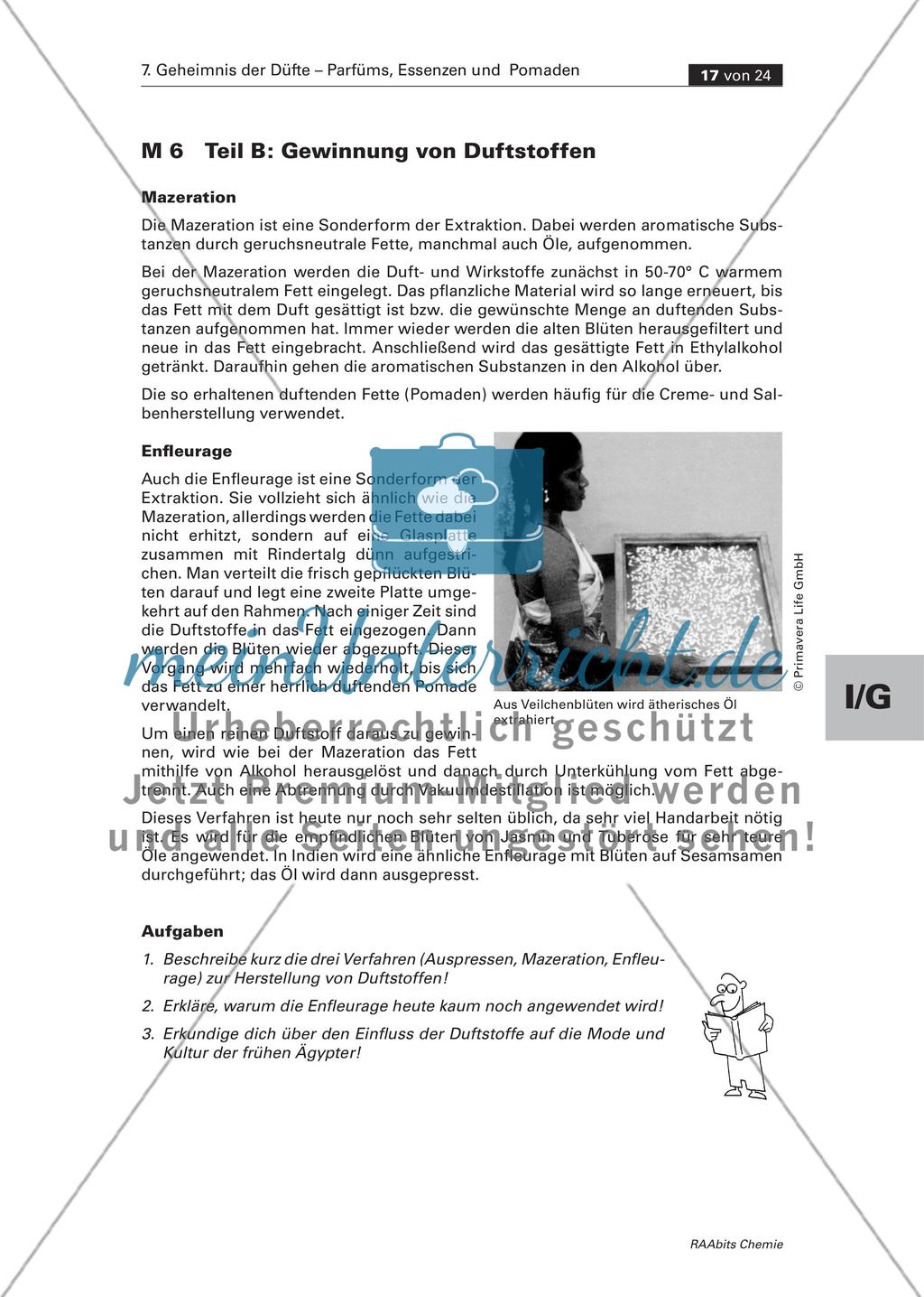 Aus der Welt des „Parfums“: Gewinnung von Duftstoffen Preview 4