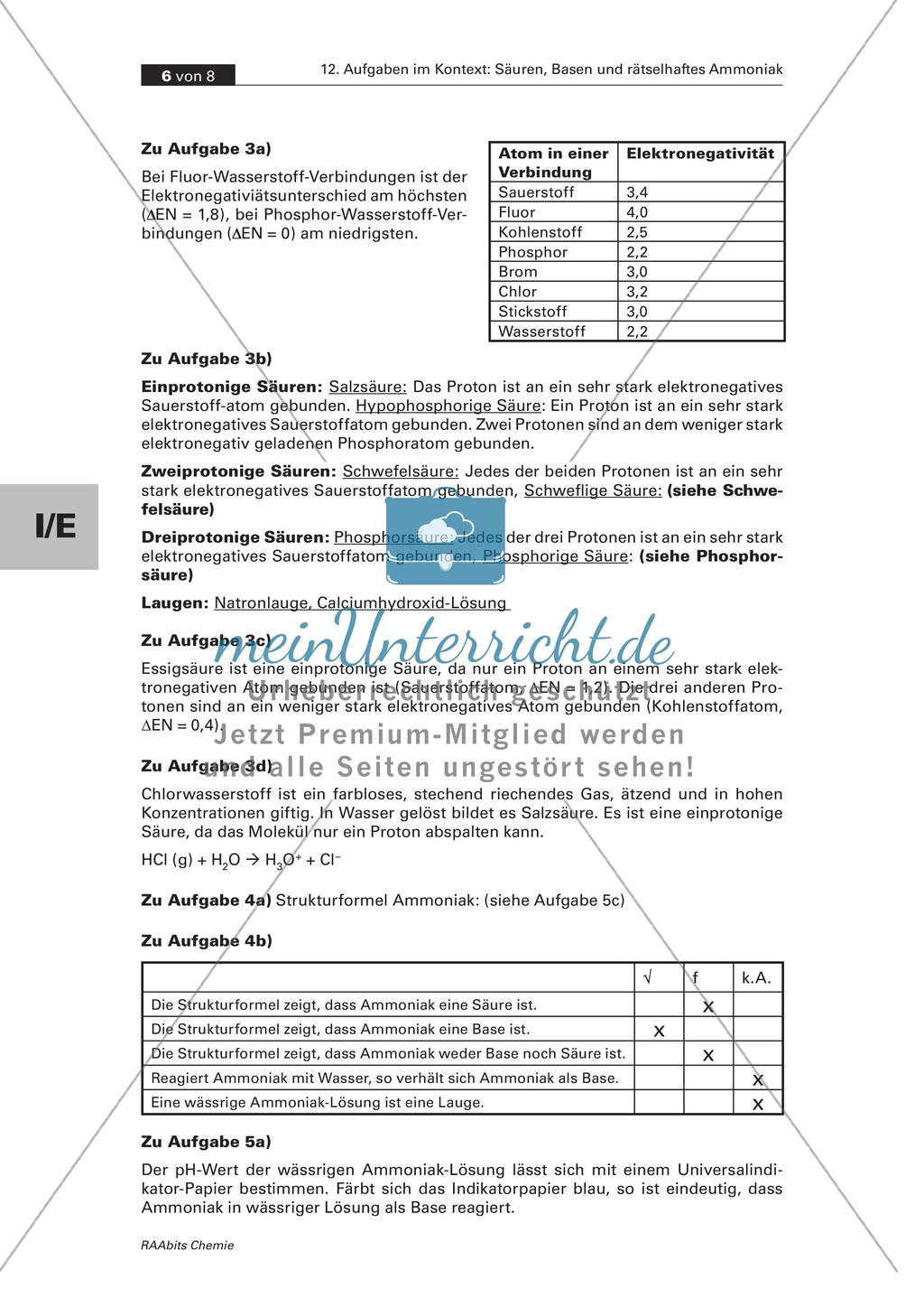 Kontextbezogene Aufgaben zur Festigung der Säure-Base-Theorie nach Brönsted und der Chemie von Ammoniak Preview 5