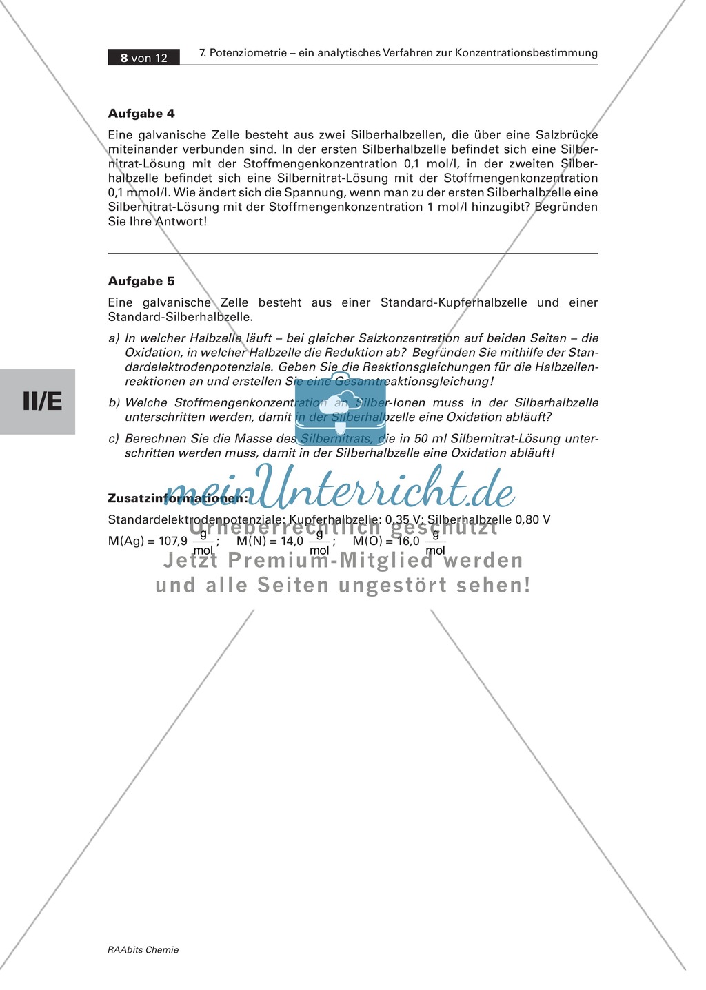 Übungsaufgaben zur Potenziometrie Preview 2