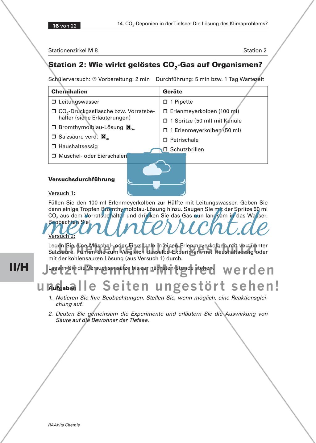 Von der Theorie zur Praxis: Probleme bei der CO2- Deponierung / Stationenzirkel Preview 3