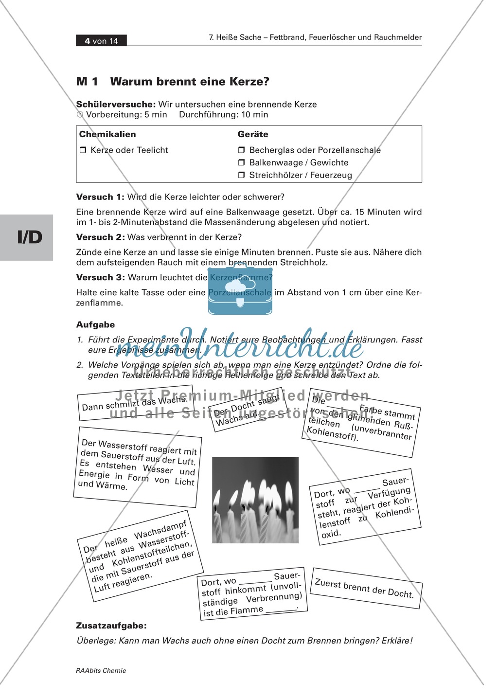 Experimente zur brennenden Kerze Preview 1
