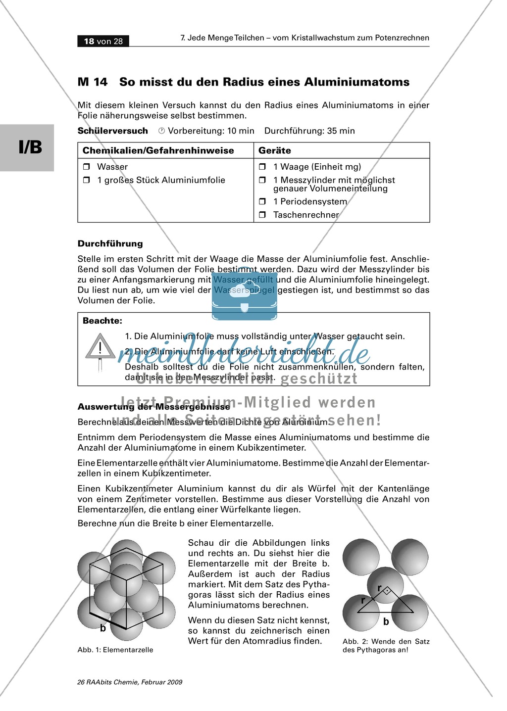 Rechnen mit großen Zahlen: Größe eines Aluminiumatoms Preview 3