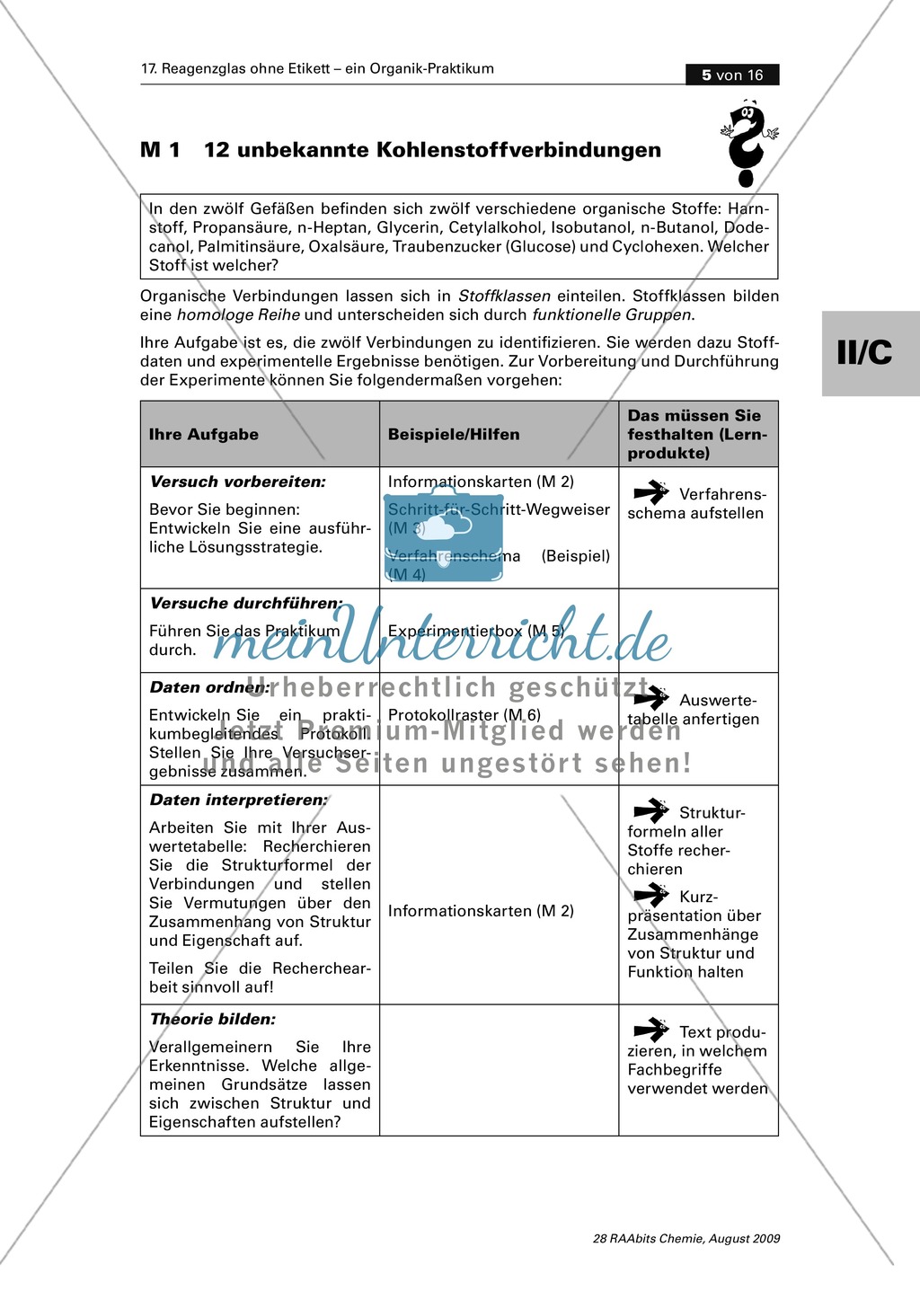Verfahrensschema zur Identifizierung unbekannter Kohlenstoffverbindungen Preview 1