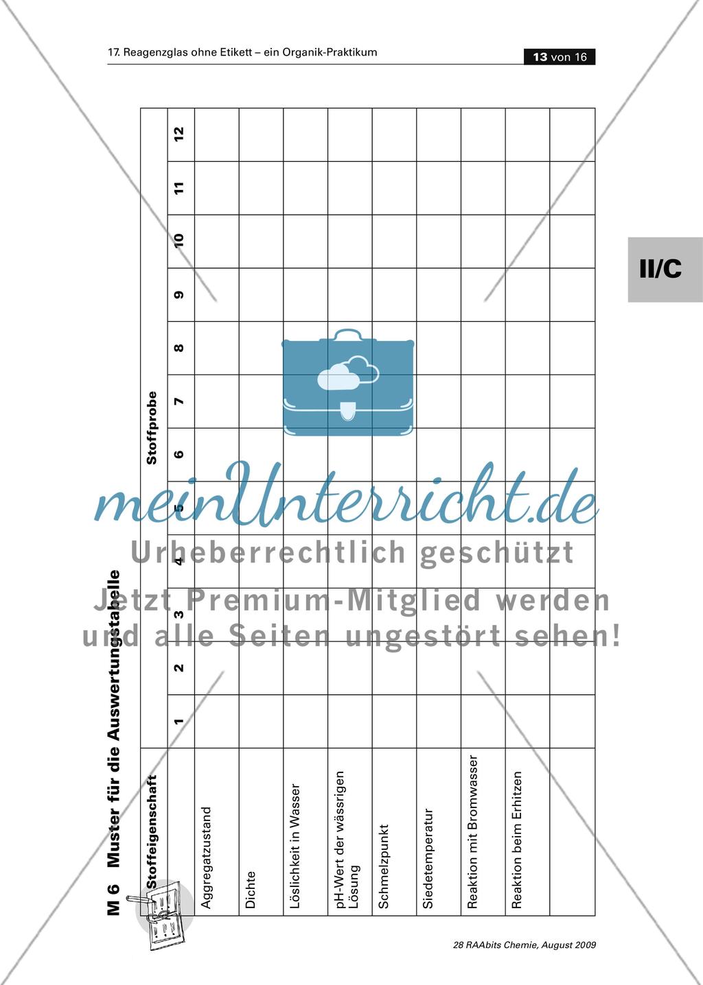 Reagenzglas ohne Etikett – ein Organik-Praktikum zur Einführung in die Oberstufe Preview 13