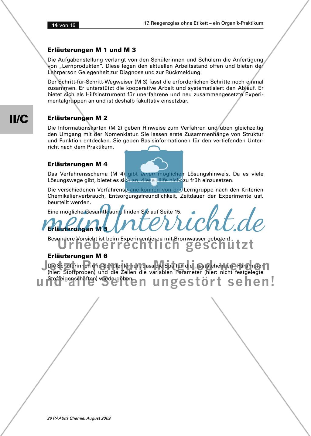 Reagenzglas ohne Etikett – ein Organik-Praktikum zur Einführung in die Oberstufe Preview 14