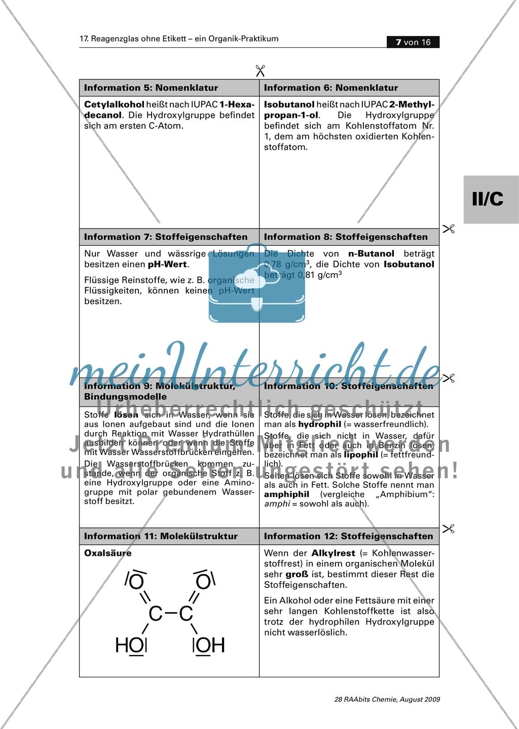 Reagenzglas ohne Etikett – ein Organik-Praktikum zur Einführung in die Oberstufe Preview 7