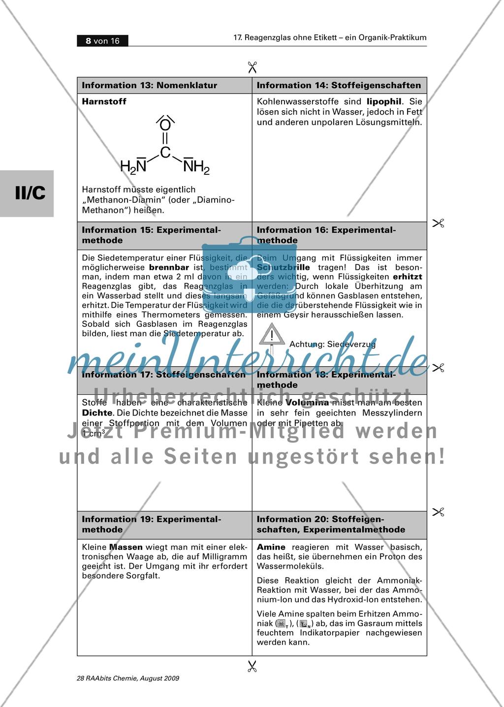 Reagenzglas ohne Etikett – ein Organik-Praktikum zur Einführung in die Oberstufe Preview 8