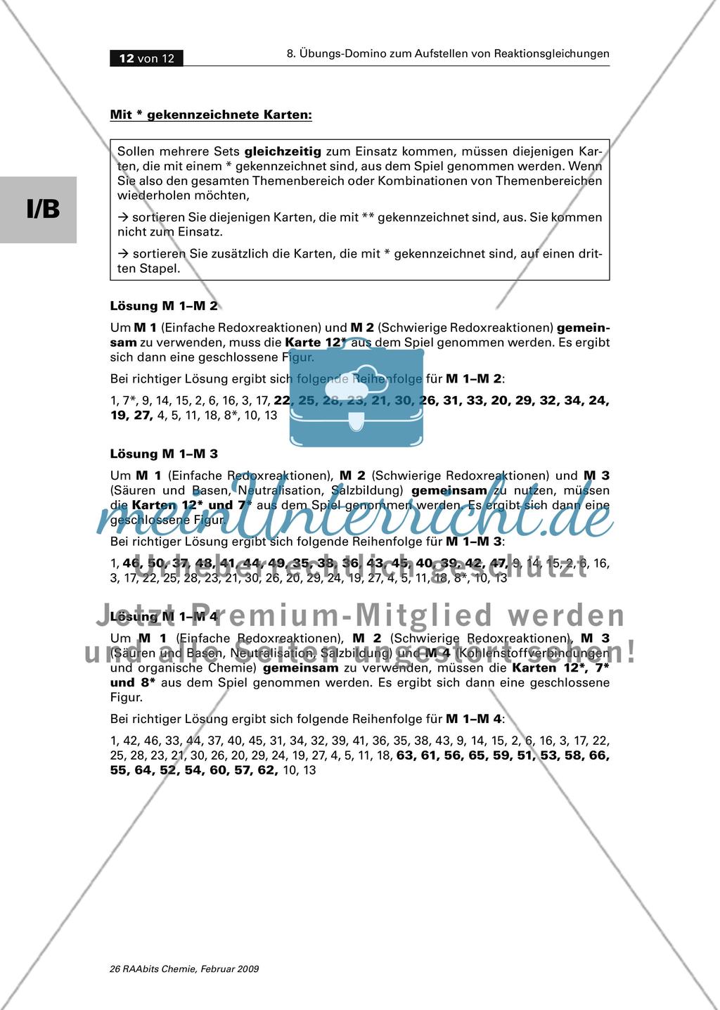 Übungs-Domino zum Aufstellen von Reaktionsgleichungen Preview 12