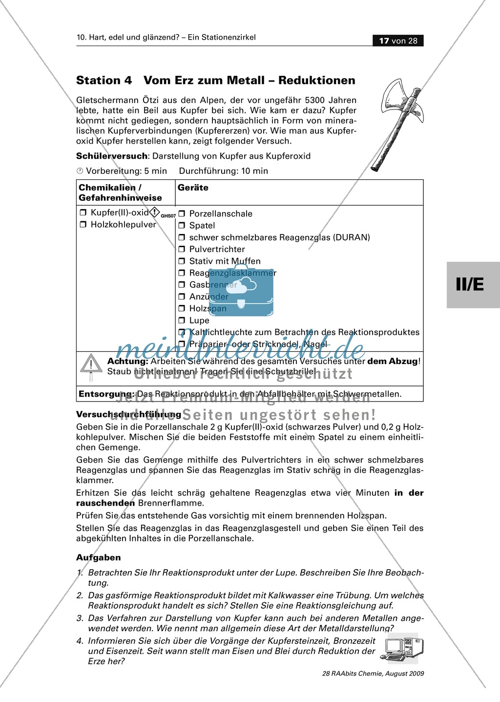Metallgewinnung - Reduktion von Metalloxiden Preview 1