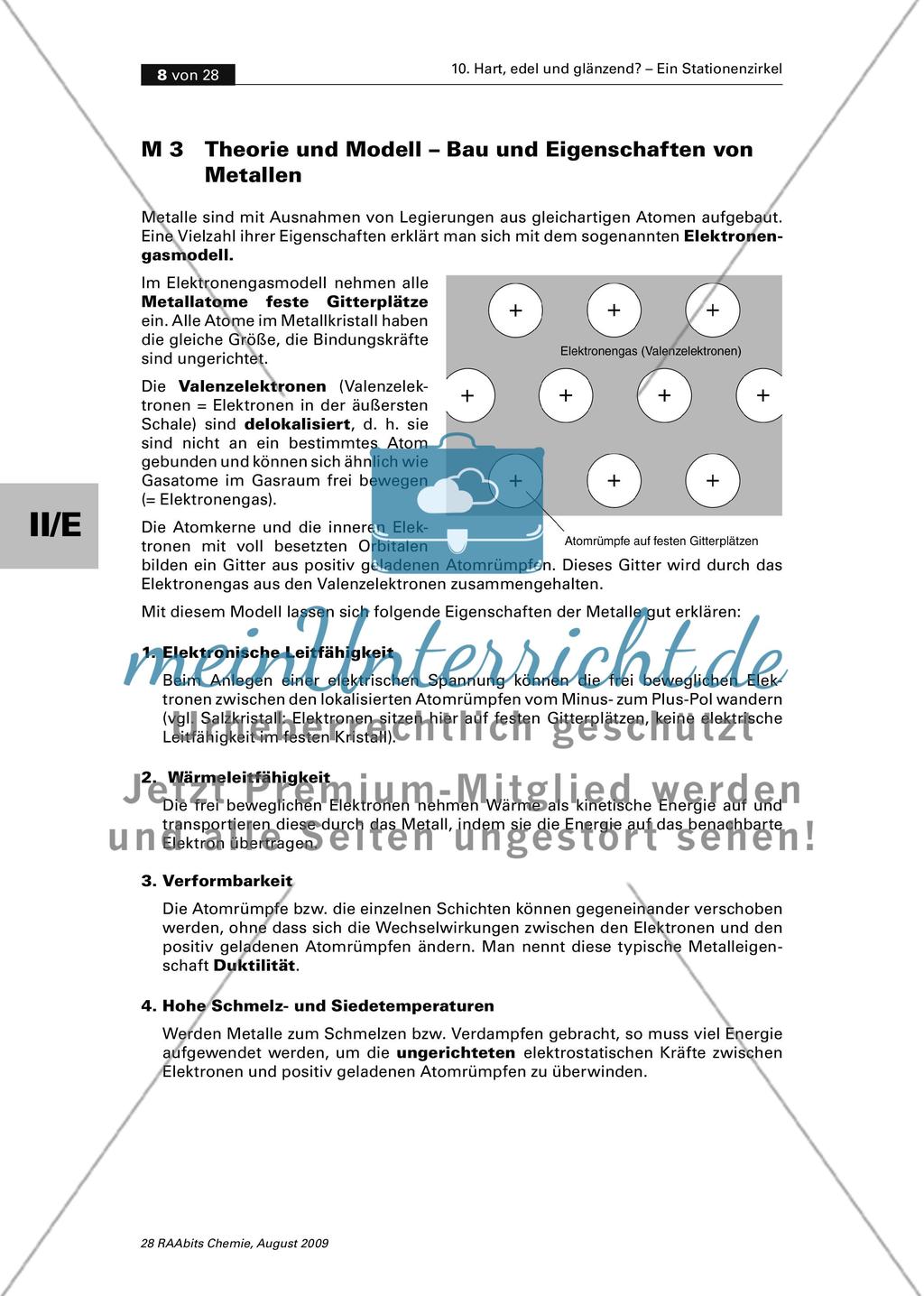 Theorie und Modell – Bau und Eigenschaften von Metallen Preview 1