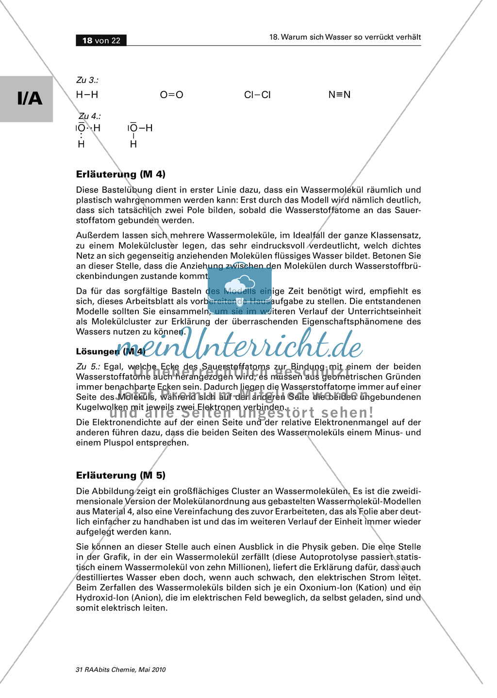 Wasser ein polarer Stoff - Wasserstoffbrückenbindungen und Dipoleigenschaften Preview 7