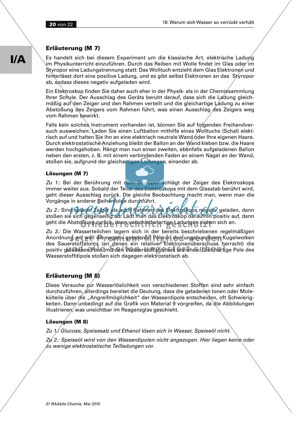 Wasser ein polarer Stoff - Wasserstoffbrückenbindungen und Dipoleigenschaften Preview 9