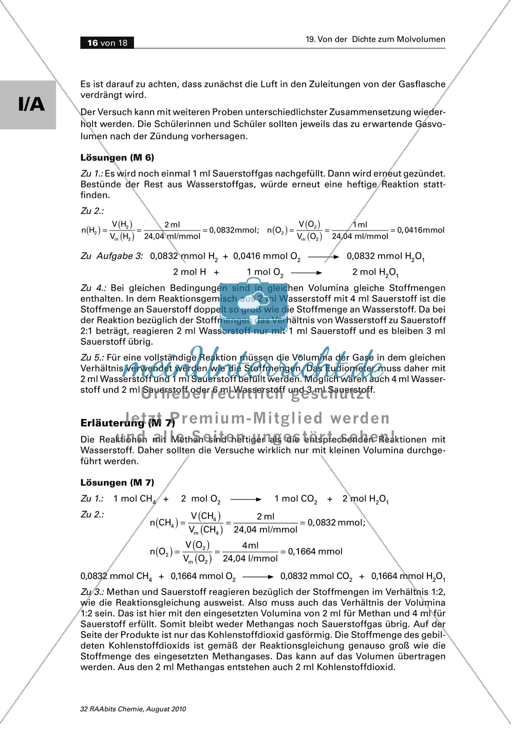Quantitative Auswertung von Gasreaktionen mit dem Eudiometer Preview 4