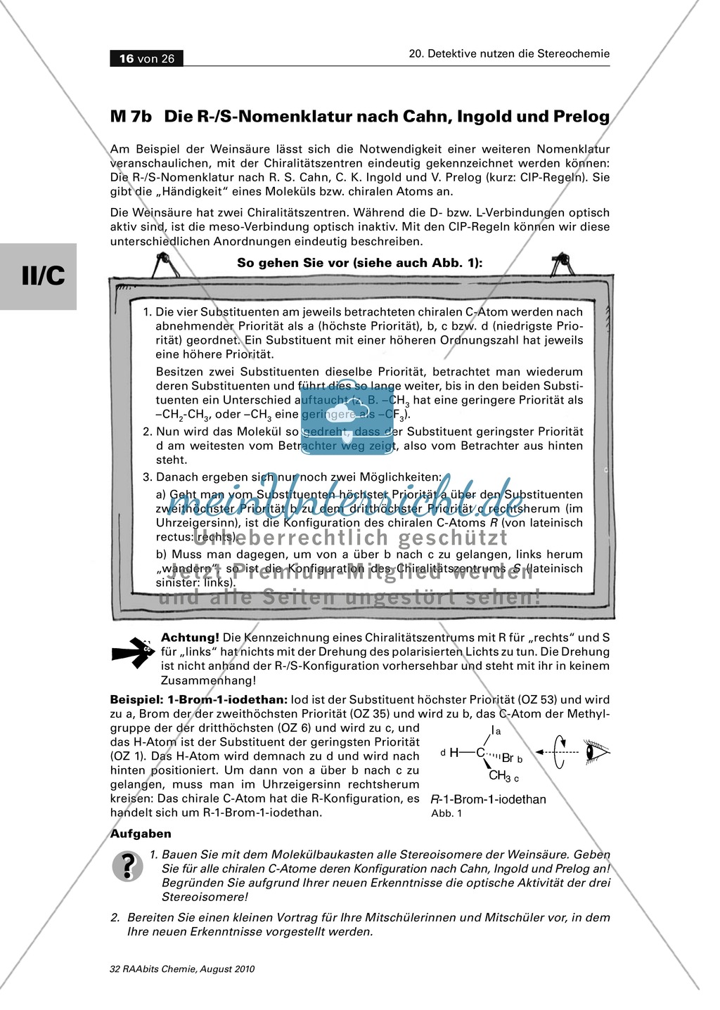 Die Stereochemie im spannenden Kontext: Aufklärung eines fiktiven Todesfalls durch L-(+)-Muscarin (Fliegenpilze) Preview 12