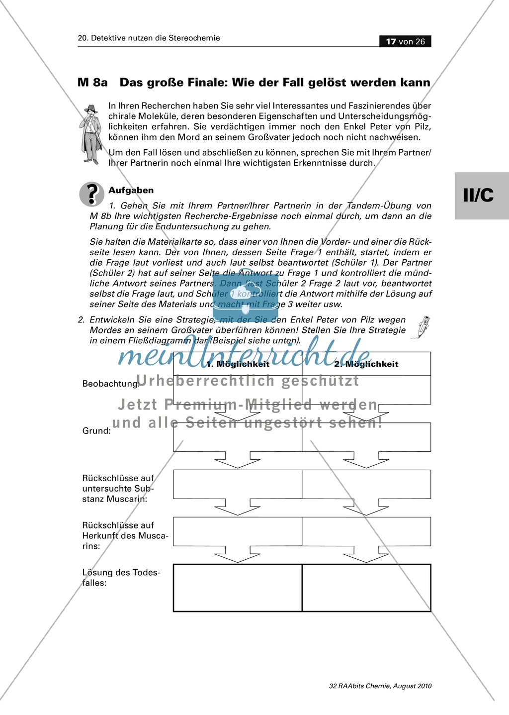 Die Stereochemie im spannenden Kontext: Aufklärung eines fiktiven Todesfalls durch L-(+)-Muscarin (Fliegenpilze) Preview 13