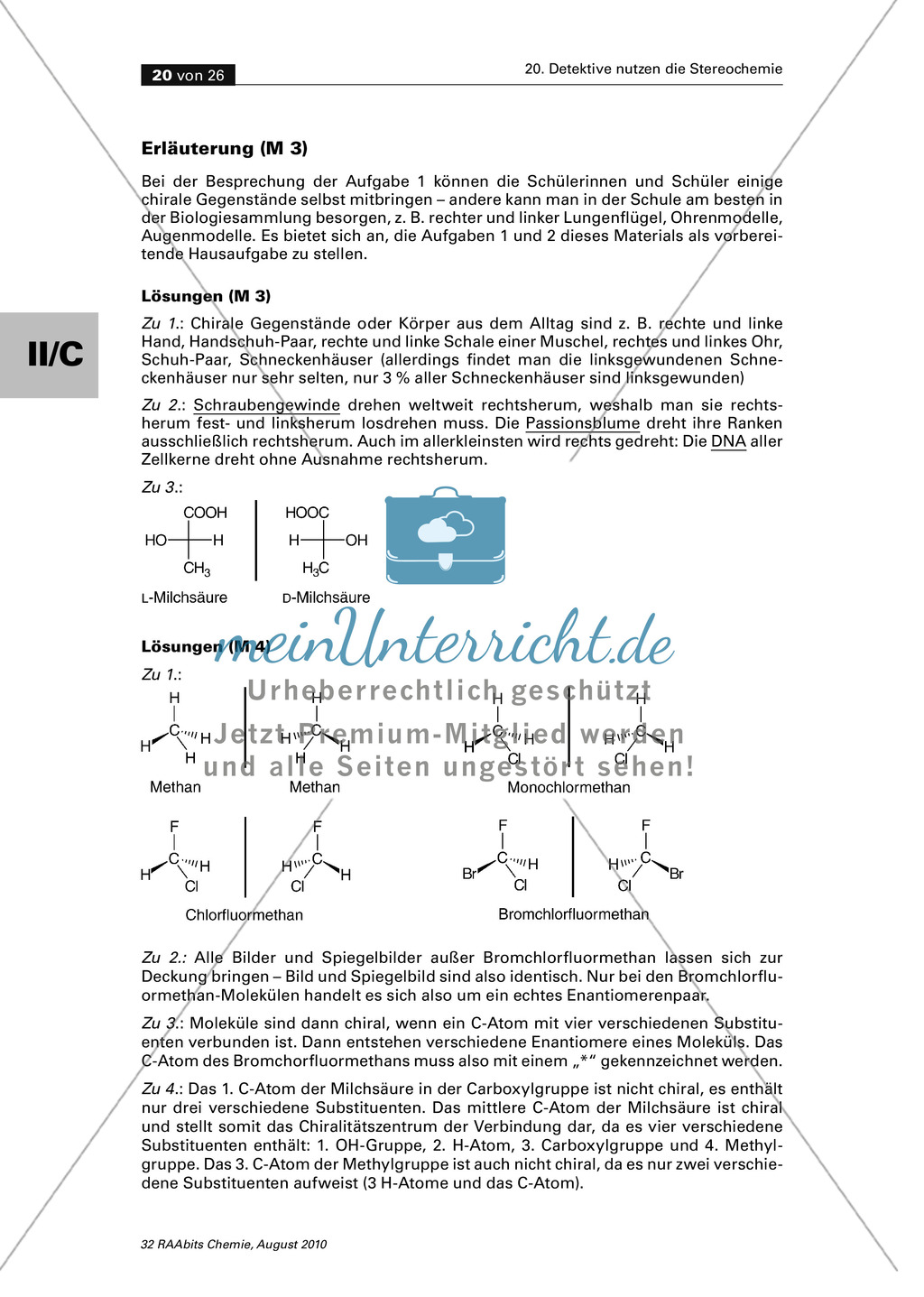 Die Stereochemie im spannenden Kontext: Aufklärung eines fiktiven Todesfalls durch L-(+)-Muscarin (Fliegenpilze) Preview 16