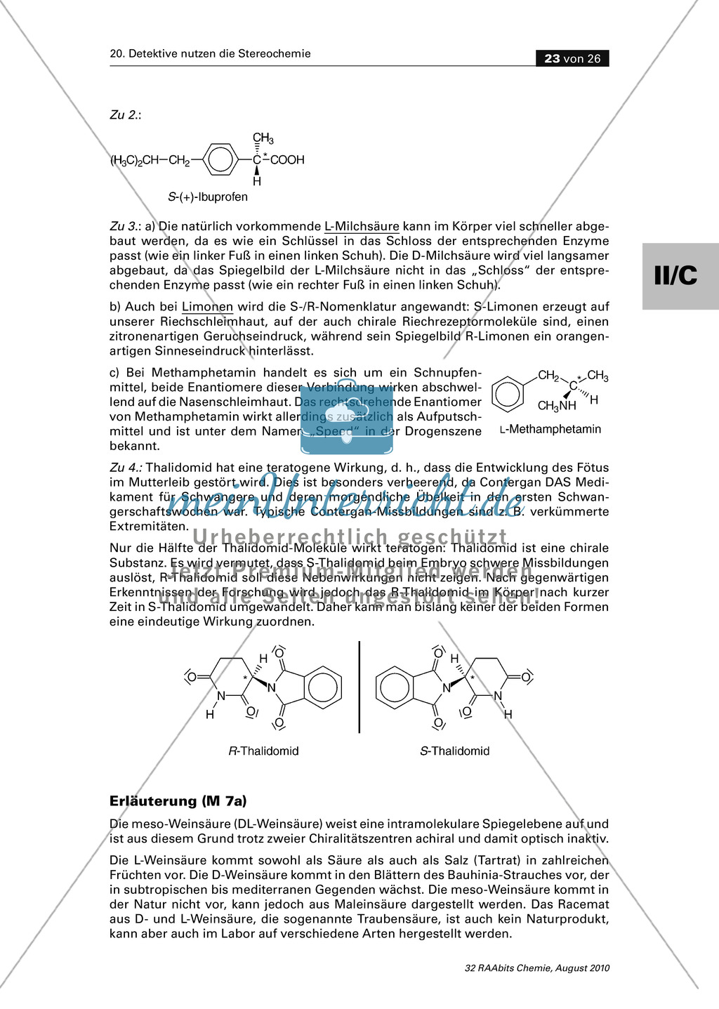 Die Stereochemie im spannenden Kontext: Aufklärung eines fiktiven Todesfalls durch L-(+)-Muscarin (Fliegenpilze) Preview 19