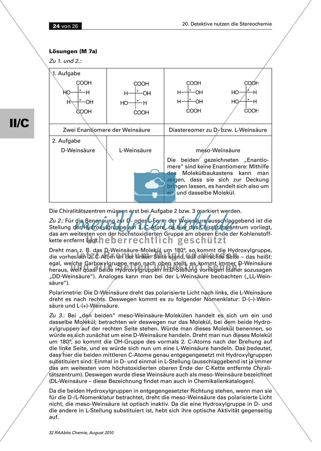 Die Stereochemie im spannenden Kontext: Aufklärung eines fiktiven Todesfalls durch L-(+)-Muscarin (Fliegenpilze) Preview 20