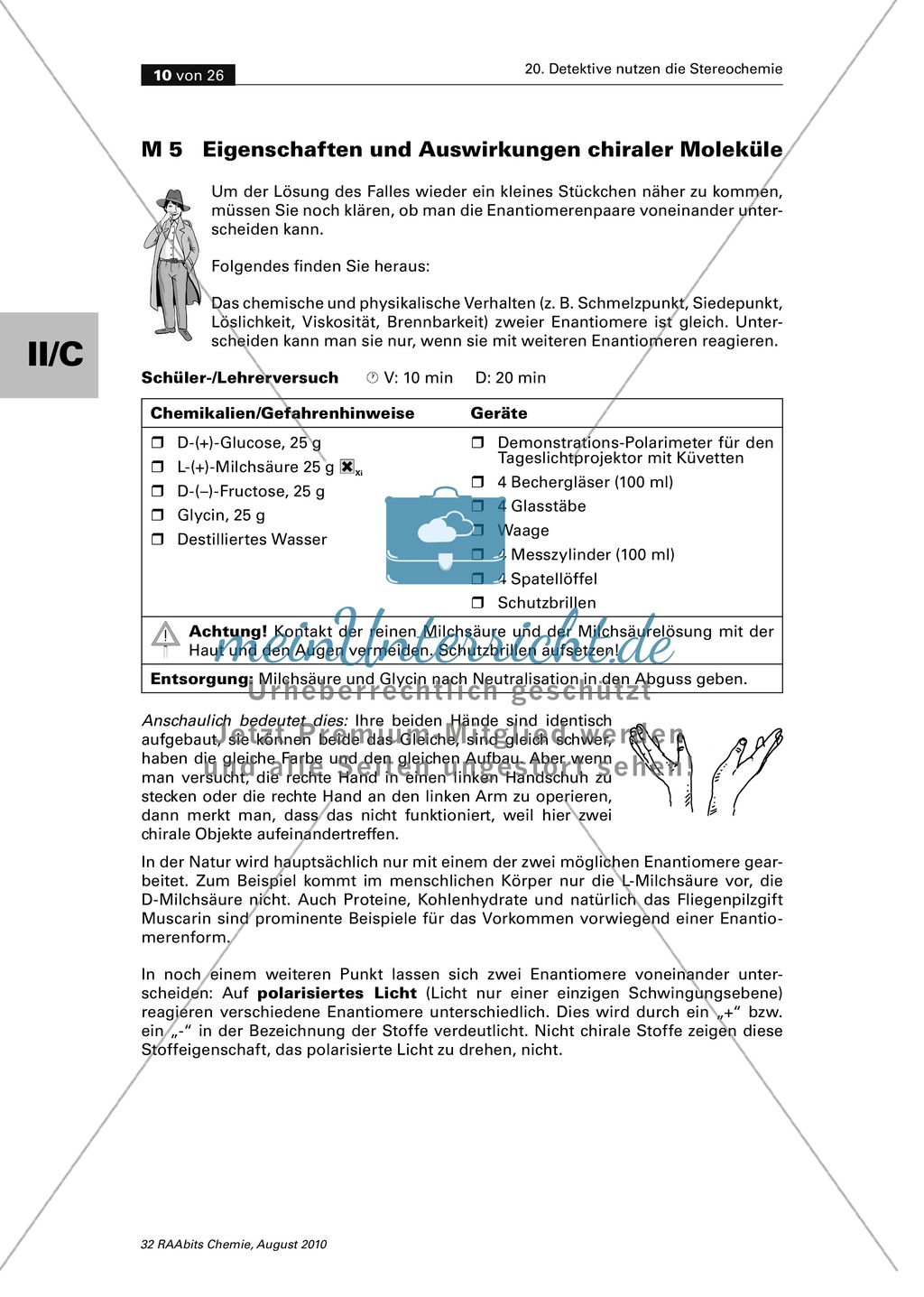 Die Stereochemie im spannenden Kontext: Aufklärung eines fiktiven Todesfalls durch L-(+)-Muscarin (Fliegenpilze) Preview 6