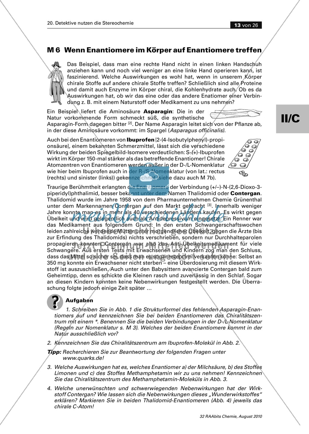 Die Stereochemie im spannenden Kontext: Aufklärung eines fiktiven Todesfalls durch L-(+)-Muscarin (Fliegenpilze) Preview 9