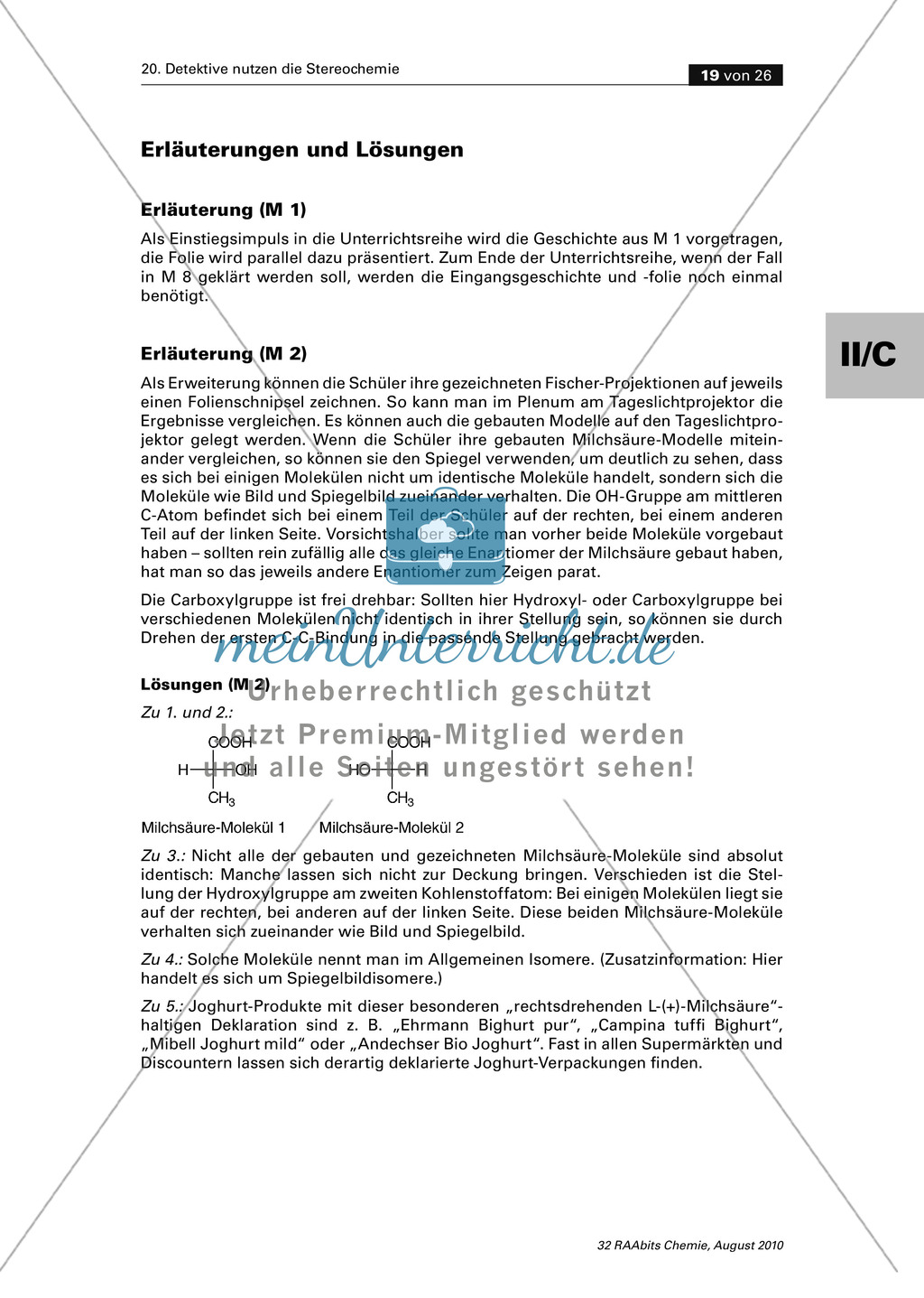 Chiralität und die Fischer-Projektion am Beispiel der Milchsäure Preview 3