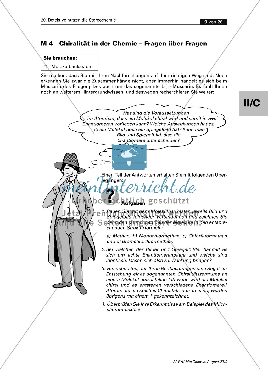 Entstehung und Eigenschaften chiraler Moleküle und die Unterscheidung von Enantiomeren Preview 1