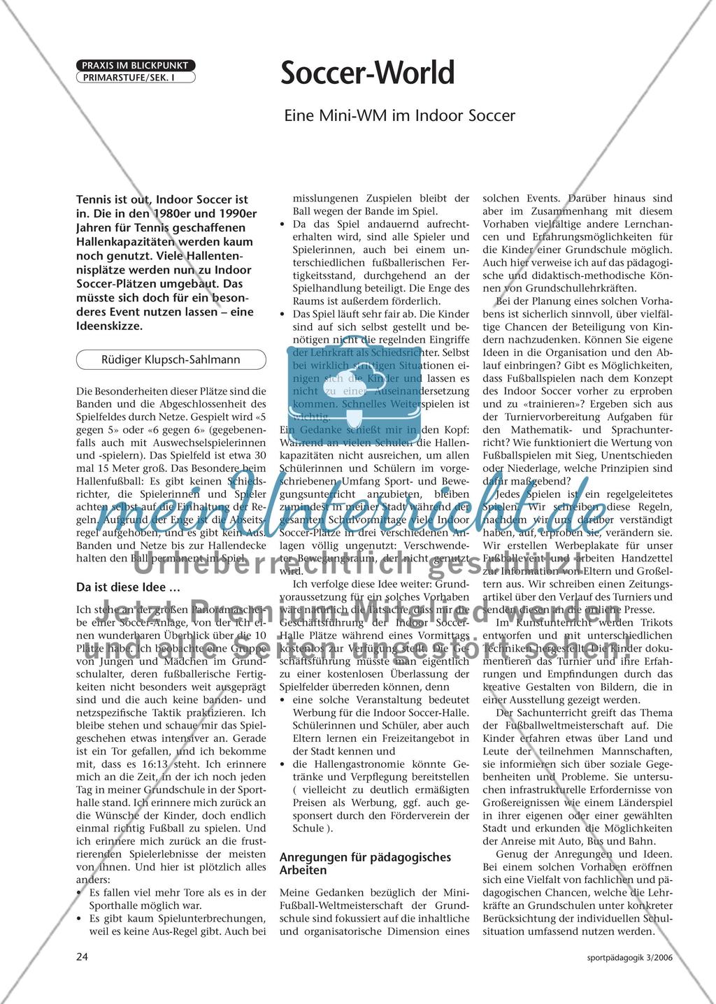 Soccer-World - Eine Mini-WM im Indoor Soccer Preview 1