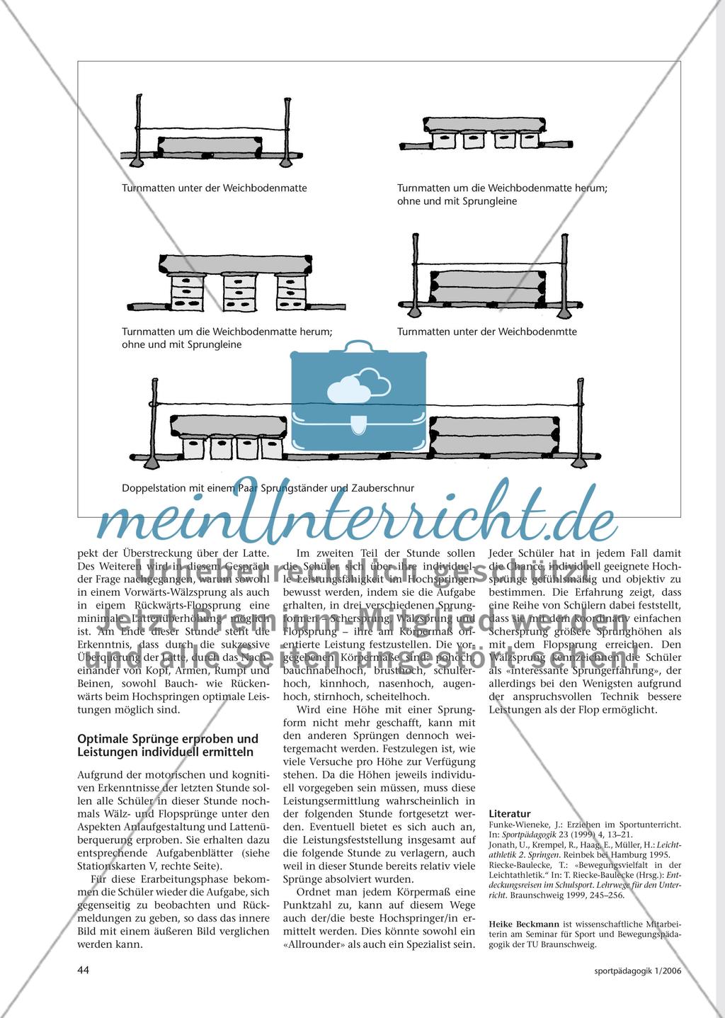 Hoch springen – warum eigentlich rückwärts? - Hochsprungtechniken erproben und begreifen Preview 4